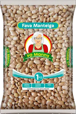 Embalagem de Fava Manteiga da marca Vó Manny